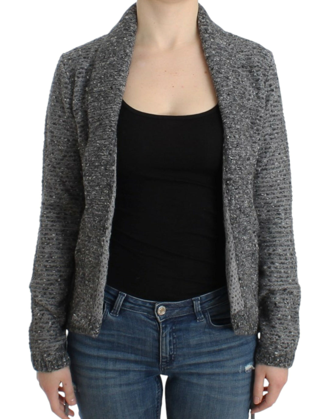 Cavalli Sample Sale Cavalli Gray wool knitted cardigan - | Designer outlet
