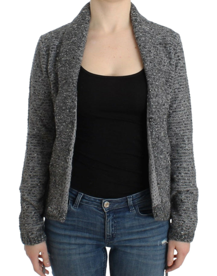 Cavalli Sample Sale Cavalli Gray wool knitted cardigan - | Designer outlet
