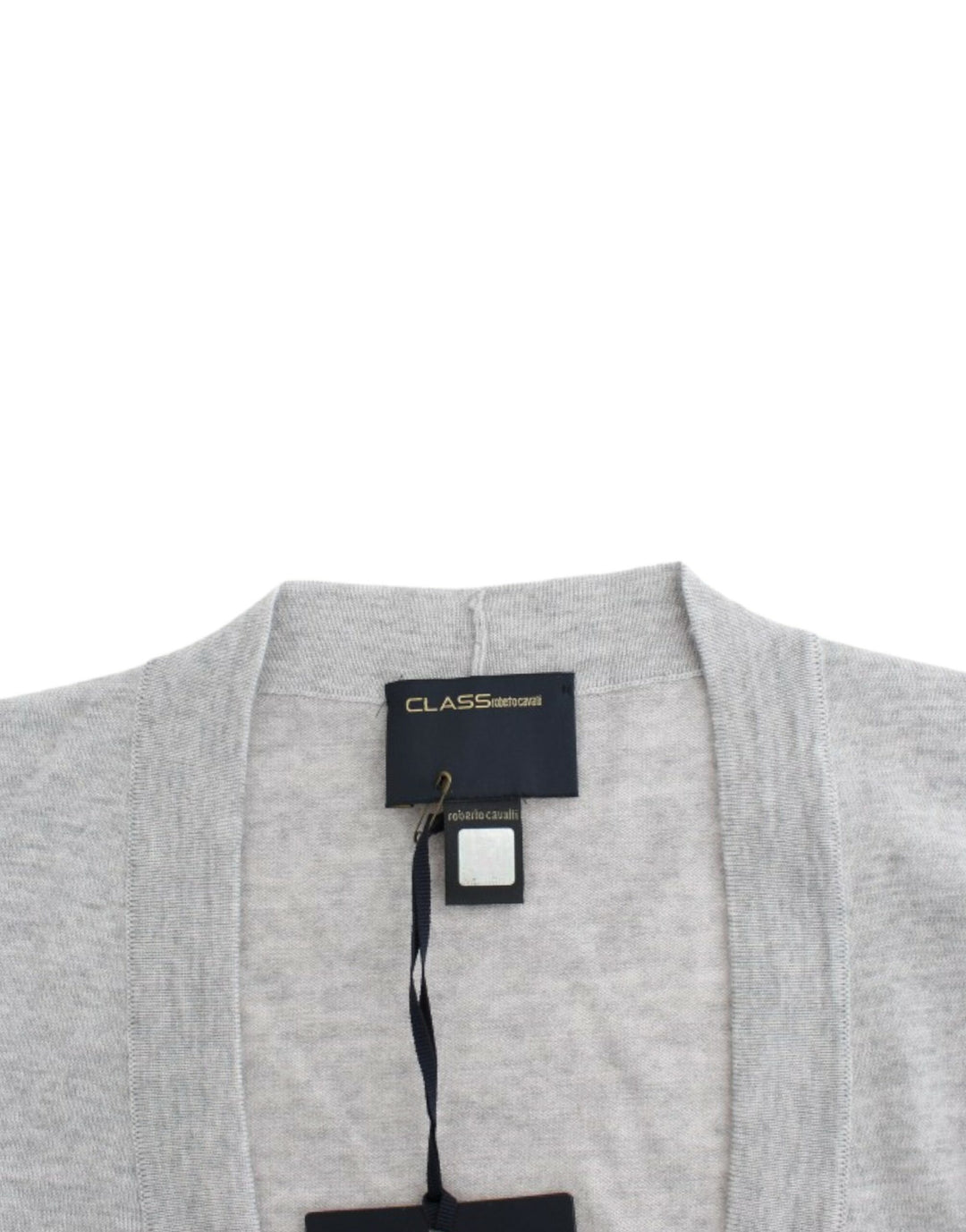 Cavalli Gray cropped wool cardigan by Cavalli outlet now on sale