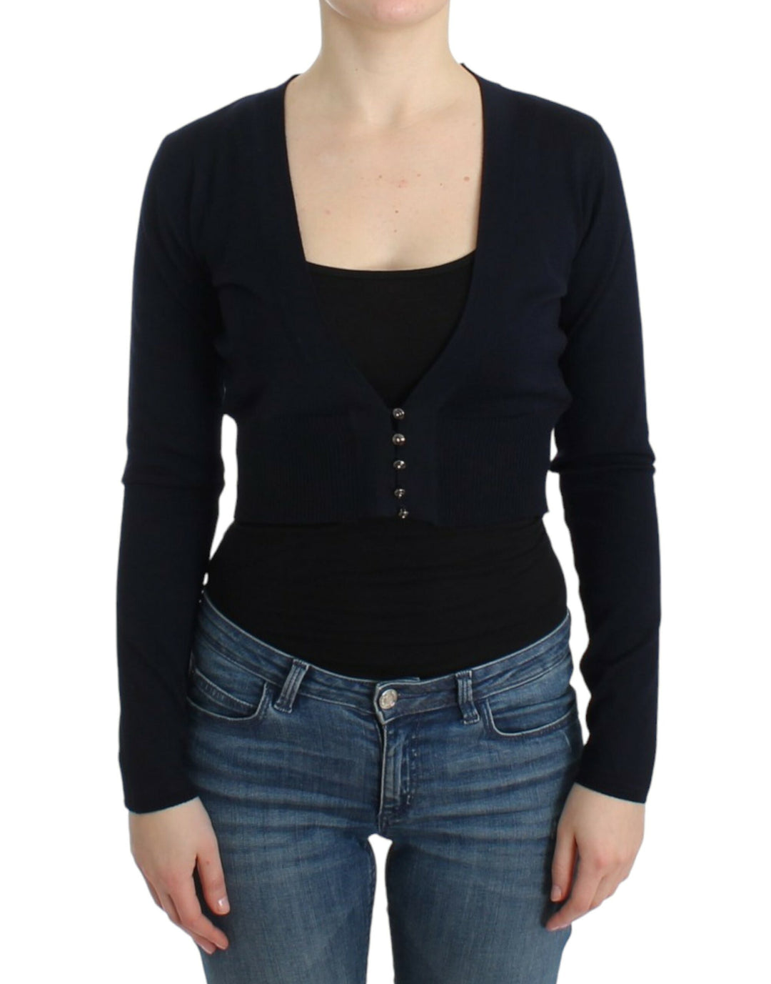 Cavalli Sample Sale Cavalli Black cropped wool cardigan - | Designer outlet