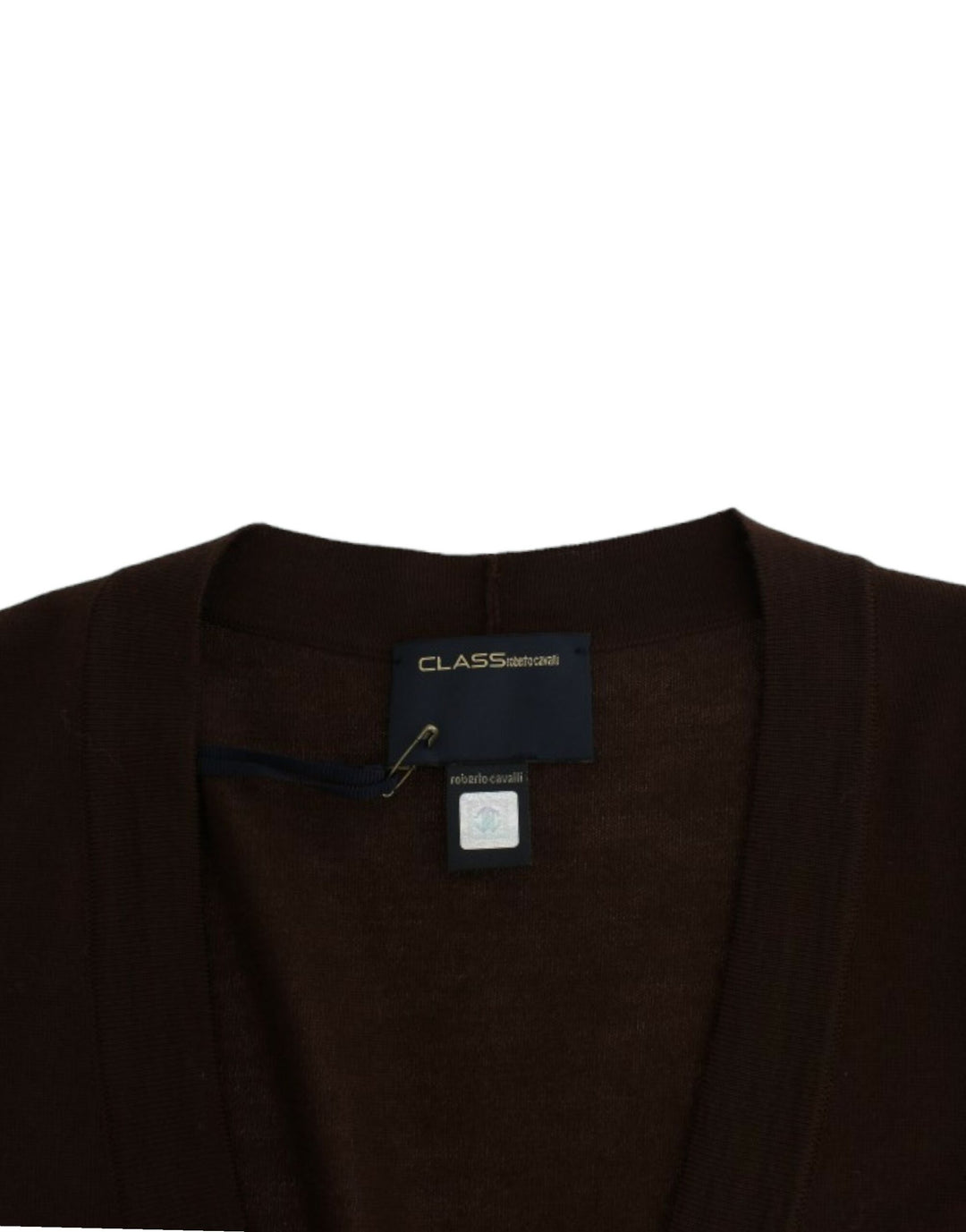 Cavalli Brown cropped wool cardigan by Cavalli outlet now on sale