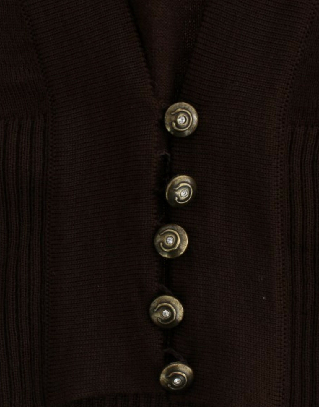 Cavalli Brown cropped wool cardigan by Cavalli outlet now on sale