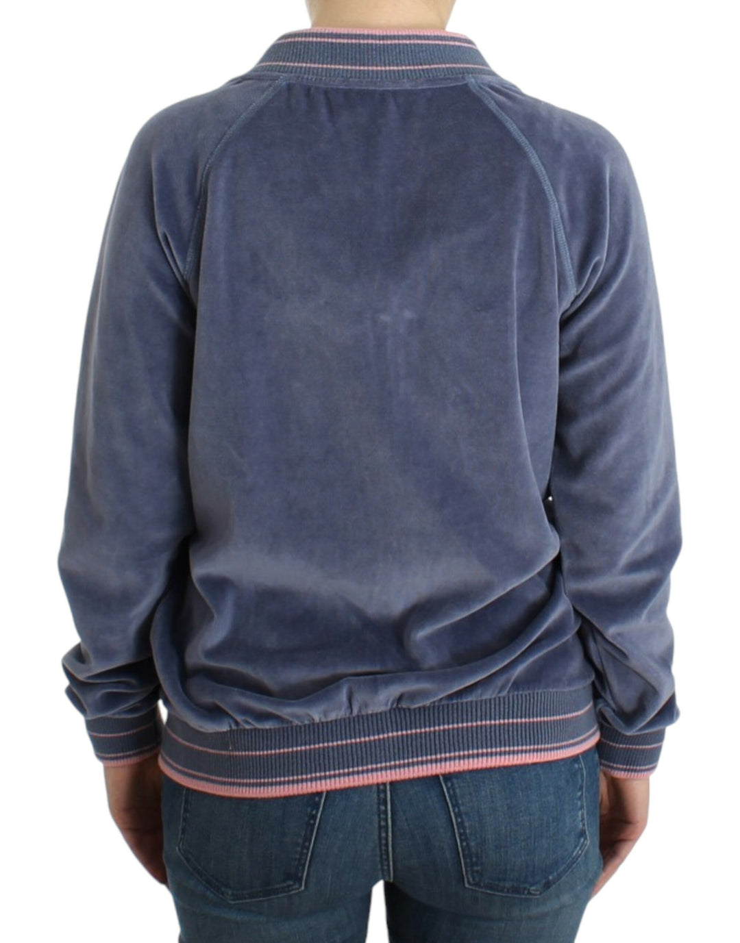 Cavalli Sample Sale Cavalli Blue velvet zipup sweater - | Designer outlet