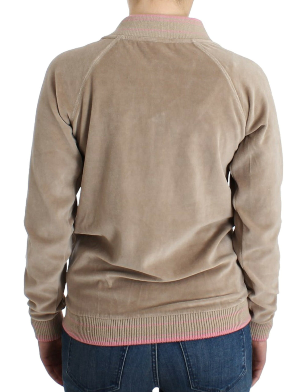 Cavalli Sample Sale Cavalli Beige velvet zipup sweater - | Designer outlet