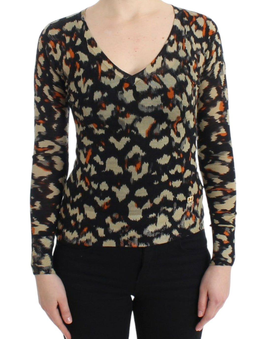 Cavalli Sample Sale Cavalli Multicolor v-neck wool jumper - | Designer outlet