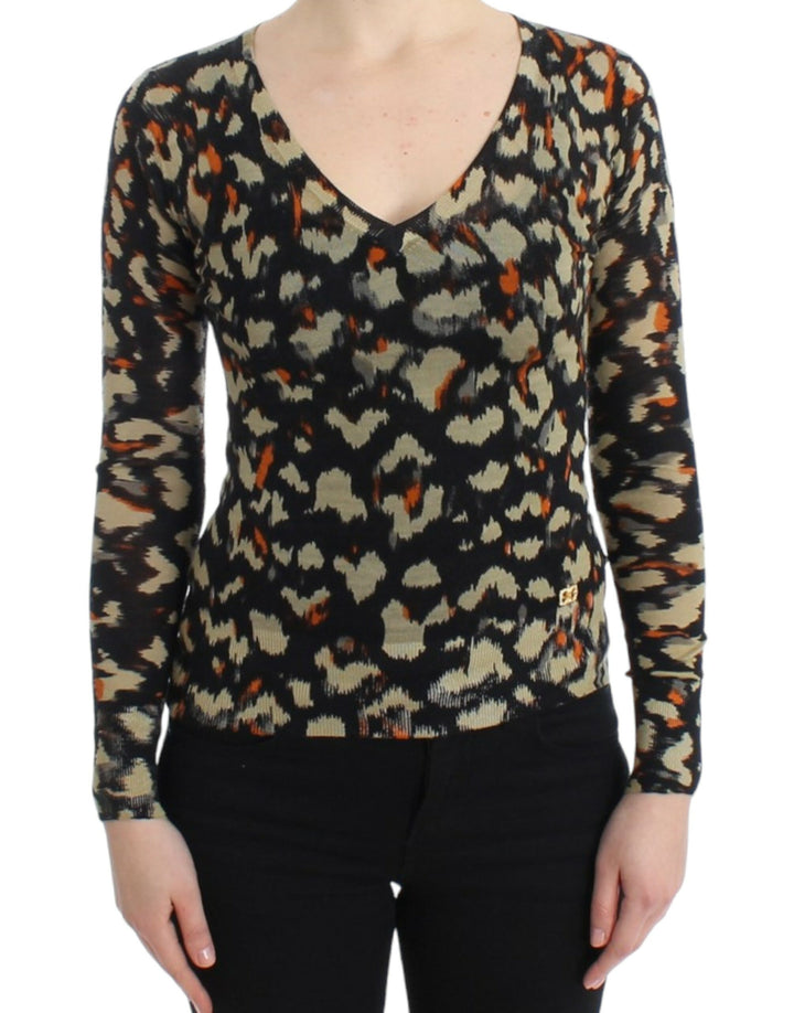 Cavalli Sample Sale Cavalli Multicolor v-neck wool jumper - | Designer outlet