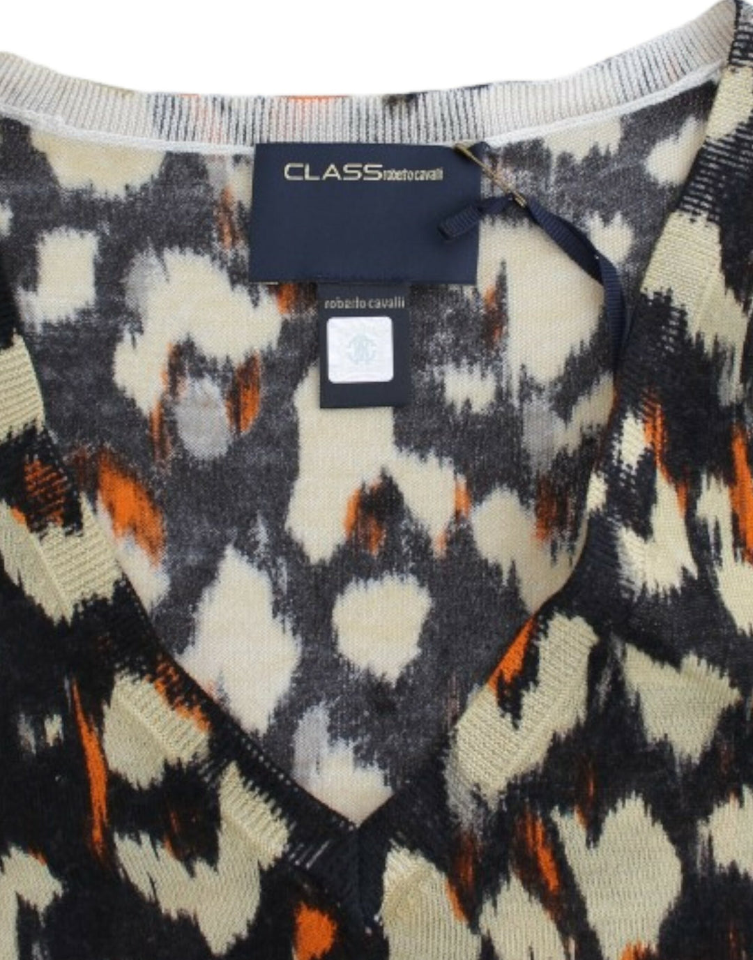 Cavalli Sample Sale Cavalli Multicolor v-neck wool jumper - | Designer outlet