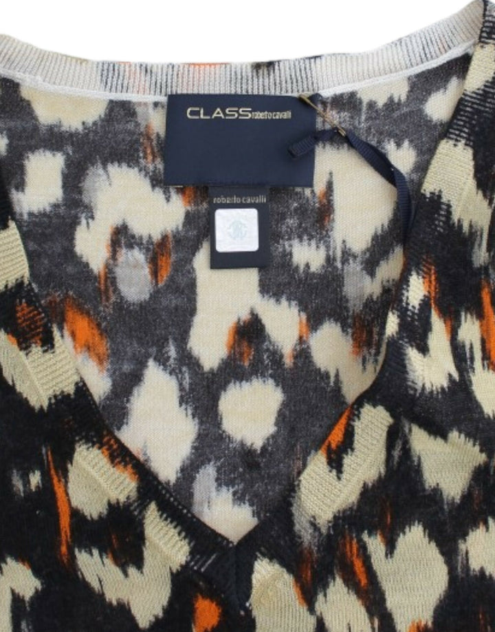Cavalli Sample Sale Cavalli Multicolor v-neck wool jumper - | Designer outlet