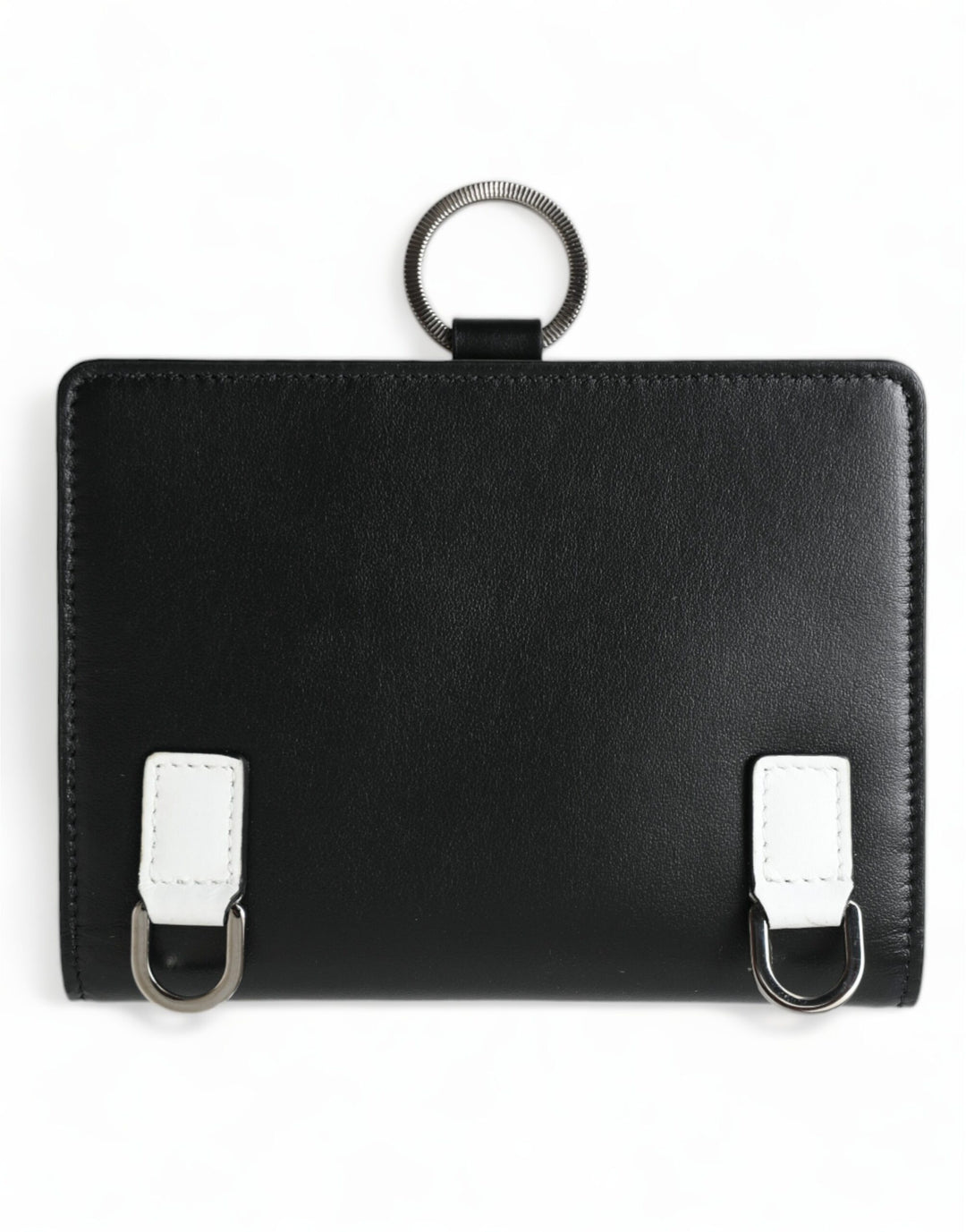 Dolce & Gabbana - Dolce & Gabbana Elegant Black Leather Crystal Card Holder Wallet - BAG1285 - Ask Me Wear