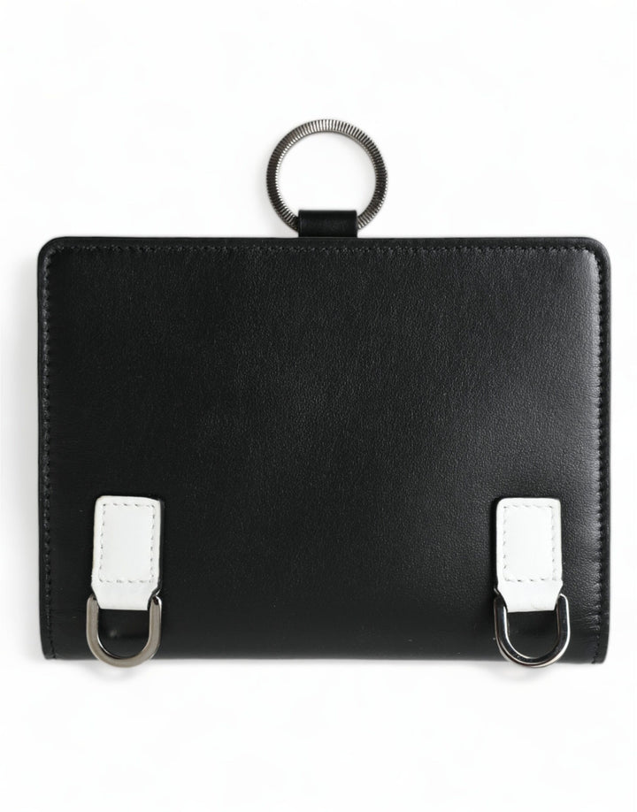 Dolce & Gabbana - Dolce & Gabbana Elegant Black Leather Crystal Card Holder Wallet - BAG1285 - Ask Me Wear