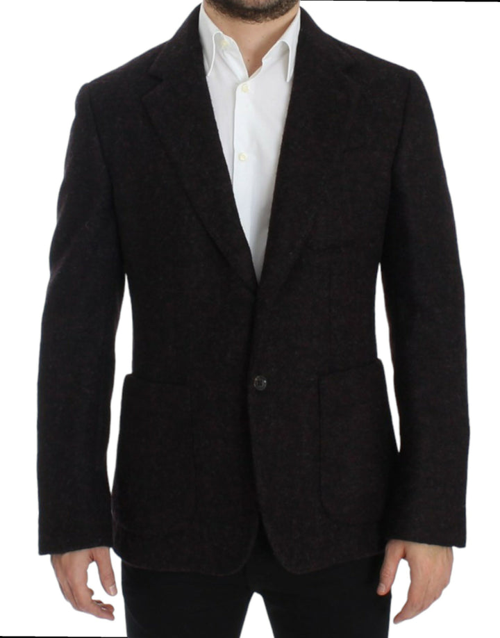 Dolce & Gabbana Bordeaux Alpaga Two-Button Blazer Jacket