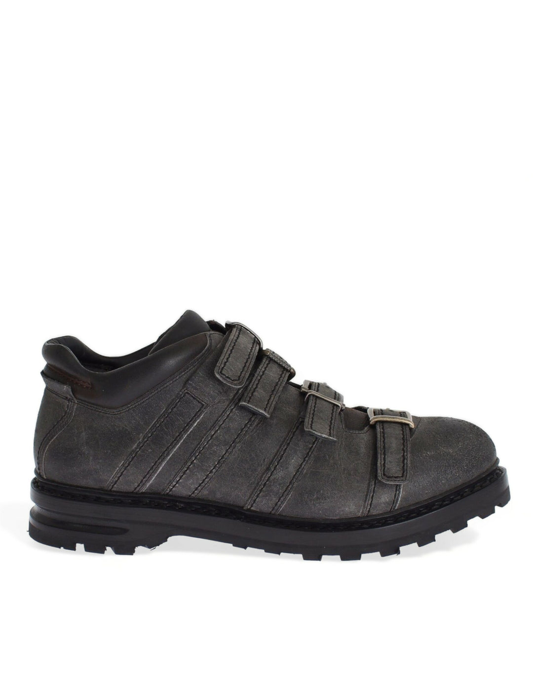 Dolce &amp; Gabbana Sample Sale Dolce &amp; Gabbana Gray Leather Ankle Strap Shoes Boots - | Designer outlet