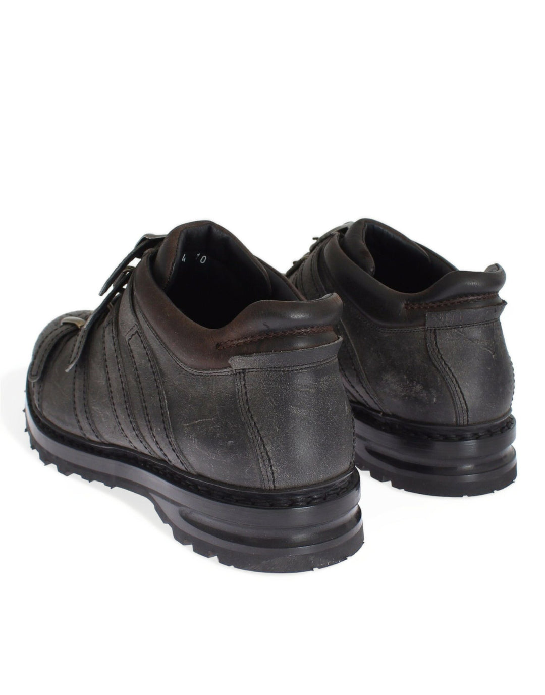 Dolce &amp; Gabbana Sample Sale Dolce &amp; Gabbana Gray Leather Ankle Strap Shoes Boots - | Designer outlet