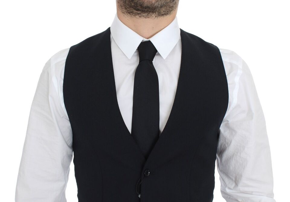 Dolce &amp; Gabbana Sample Sale Dolce &amp; Gabbana Blue Wool Formal Dress Vest Gilet - | Designer outlet