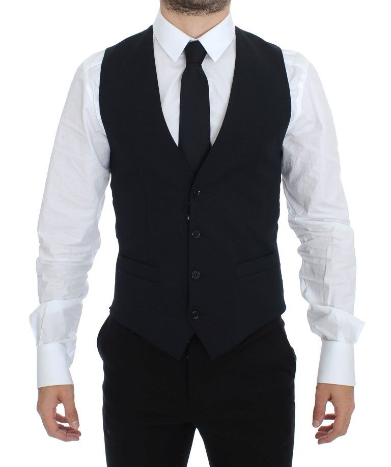 Dolce &amp; Gabbana Sample Sale Dolce &amp; Gabbana Blue Wool Formal Dress Vest Gilet - | Designer outlet