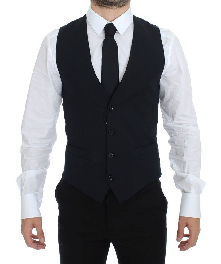 Dolce &amp; Gabbana Sample Sale Dolce &amp; Gabbana Blue Wool Formal Dress Vest Gilet - | Designer outlet