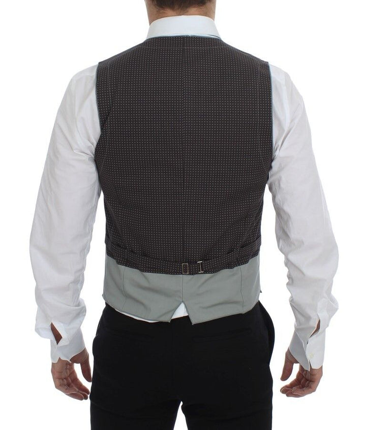 Dolce &amp; Gabbana Sample Sale Dolce &amp; Gabbana Gray Polka Dot Dress Vest Gilet Weste - | Designer outlet
