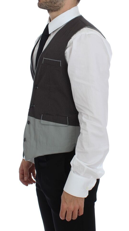 Dolce &amp; Gabbana Sample Sale Dolce &amp; Gabbana Gray Polka Dot Dress Vest Gilet Weste - | Designer outlet
