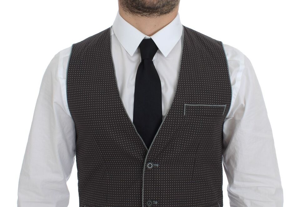 Dolce &amp; Gabbana Sample Sale Dolce &amp; Gabbana Gray Polka Dot Dress Vest Gilet Weste - | Designer outlet