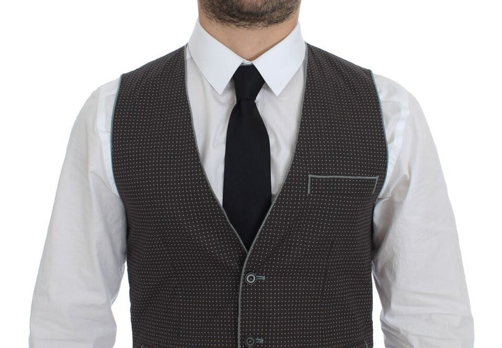Dolce &amp; Gabbana Sample Sale Dolce &amp; Gabbana Gray Polka Dot Dress Vest Gilet Weste - | Designer outlet