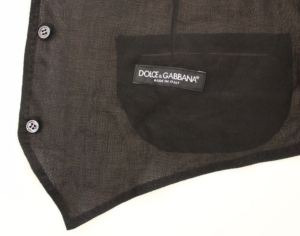 Dolce & Gabbana Black Wool Formal Dress Vest Gilet Jacket by Dolce & Gabbana outlet now on sale