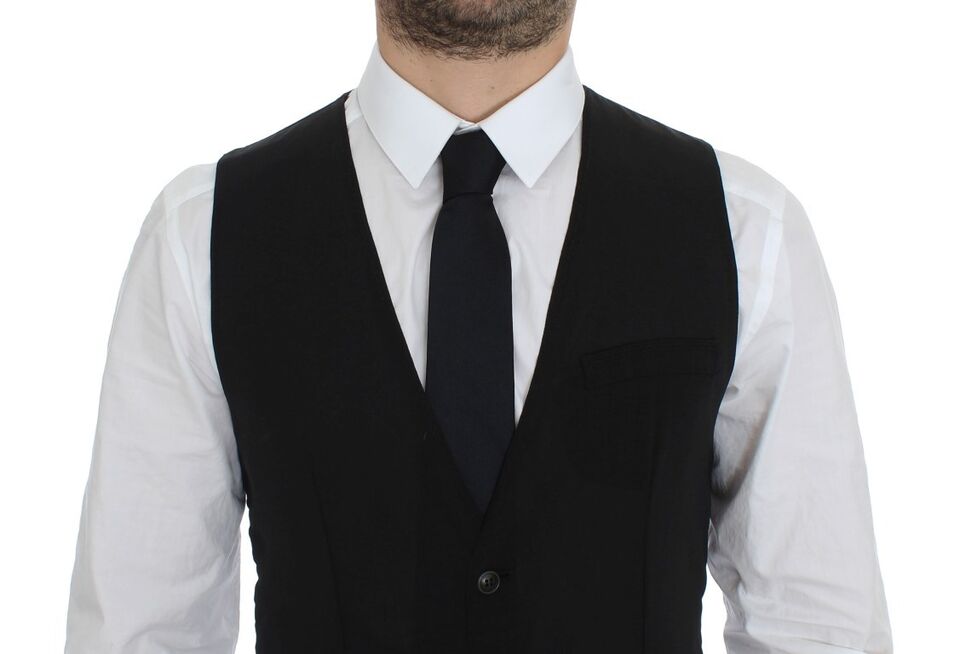 Dolce & Gabbana Black Wool Formal Dress Vest Gilet Jacket by Dolce & Gabbana outlet now on sale