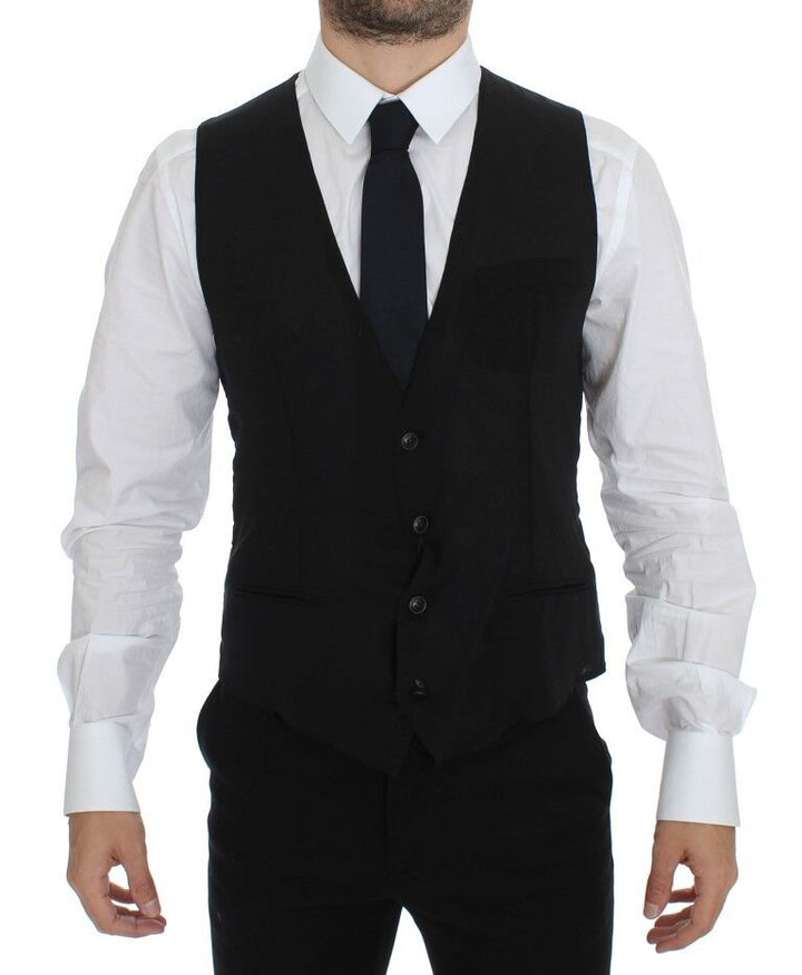 Dolce & Gabbana Black Wool Formal Dress Vest Gilet Jacket by Dolce & Gabbana outlet now on sale