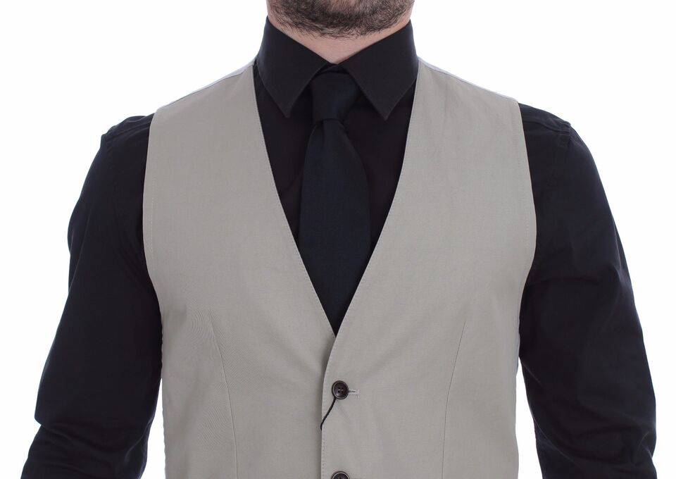 Dolce &amp; Gabbana Sample Sale Dolce &amp; Gabbana Beige Silk Blend Dress Formal Vest Gilet - | Designer outlet