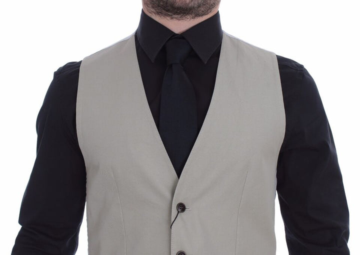 Dolce &amp; Gabbana Sample Sale Dolce &amp; Gabbana Beige Silk Blend Dress Formal Vest Gilet - | Designer outlet