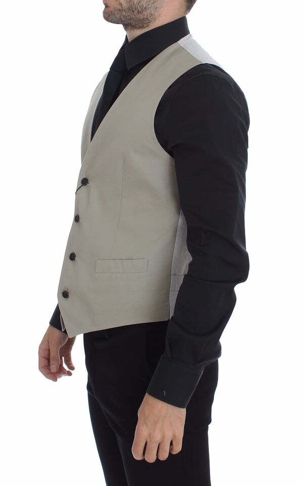 Dolce &amp; Gabbana Sample Sale Dolce &amp; Gabbana Beige Silk Blend Dress Formal Vest Gilet - | Designer outlet