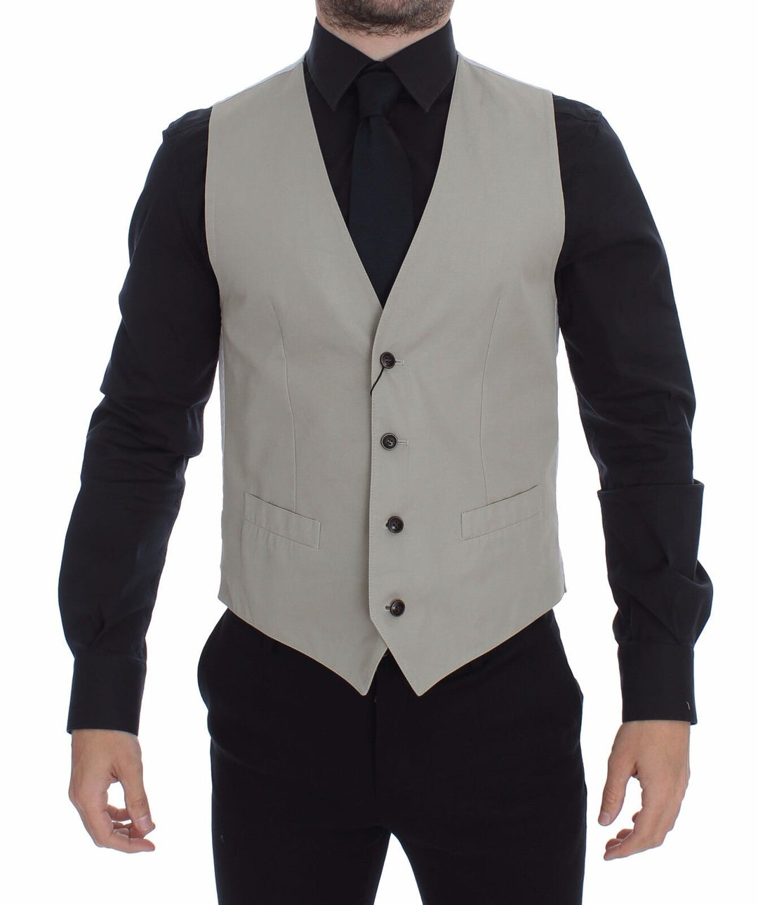 Dolce &amp; Gabbana Sample Sale Dolce &amp; Gabbana Beige Silk Blend Dress Formal Vest Gilet - | Designer outlet