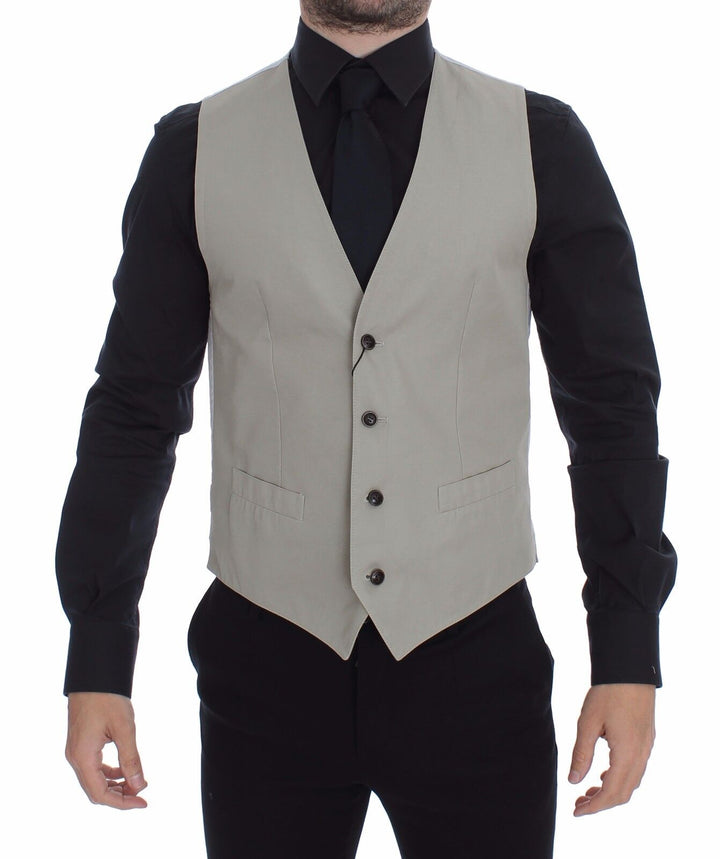 Dolce &amp; Gabbana Sample Sale Dolce &amp; Gabbana Beige Silk Blend Dress Formal Vest Gilet - | Designer outlet