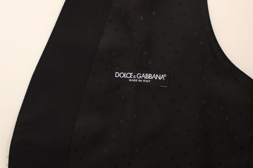Dolce &amp; Gabbana Sample Sale Dolce &amp; Gabbana Black Wool Silk Stretch Dress Vest Blazer - | Designer outlet