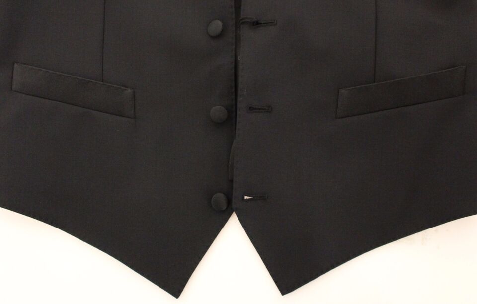 Dolce &amp; Gabbana Sample Sale Dolce &amp; Gabbana Black Wool Silk Stretch Dress Vest Blazer - | Designer outlet