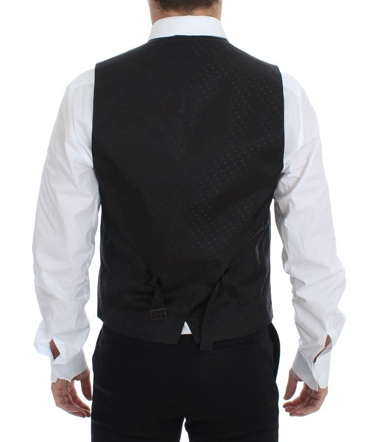 Dolce &amp; Gabbana Sample Sale Dolce &amp; Gabbana Black Wool Silk Stretch Dress Vest Blazer - | Designer outlet