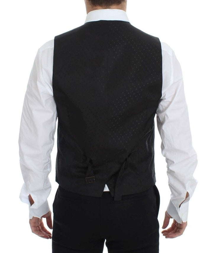 Dolce &amp; Gabbana Sample Sale Dolce &amp; Gabbana Black Wool Silk Stretch Dress Vest Blazer - | Designer outlet