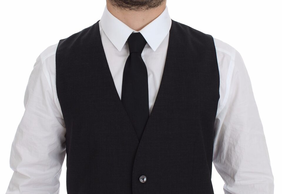 Dolce &amp; Gabbana Sample Sale Dolce &amp; Gabbana Gray Slim Fit Button Front Dress Formal Vest - | Designer outlet