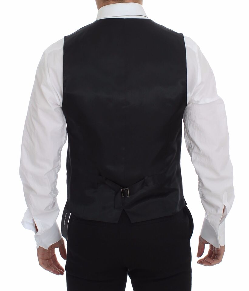 Dolce &amp; Gabbana Sample Sale Dolce &amp; Gabbana Gray Slim Fit Button Front Dress Formal Vest - | Designer outlet