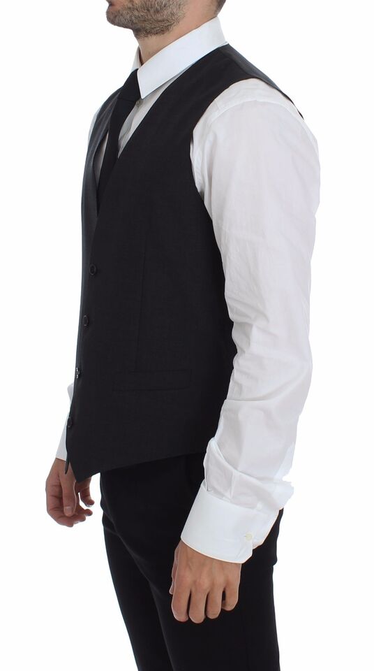 Dolce &amp; Gabbana Sample Sale Dolce &amp; Gabbana Gray Slim Fit Button Front Dress Formal Vest - | Designer outlet