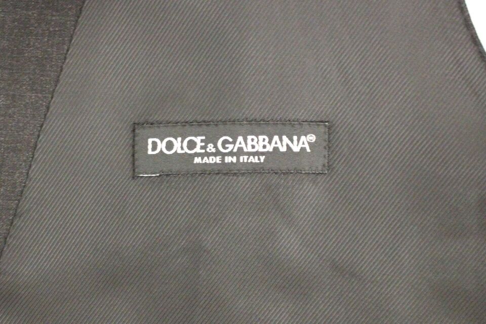 Dolce &amp; Gabbana Sample Sale Dolce &amp; Gabbana Gray Slim Fit Button Front Dress Formal Vest - | Designer outlet