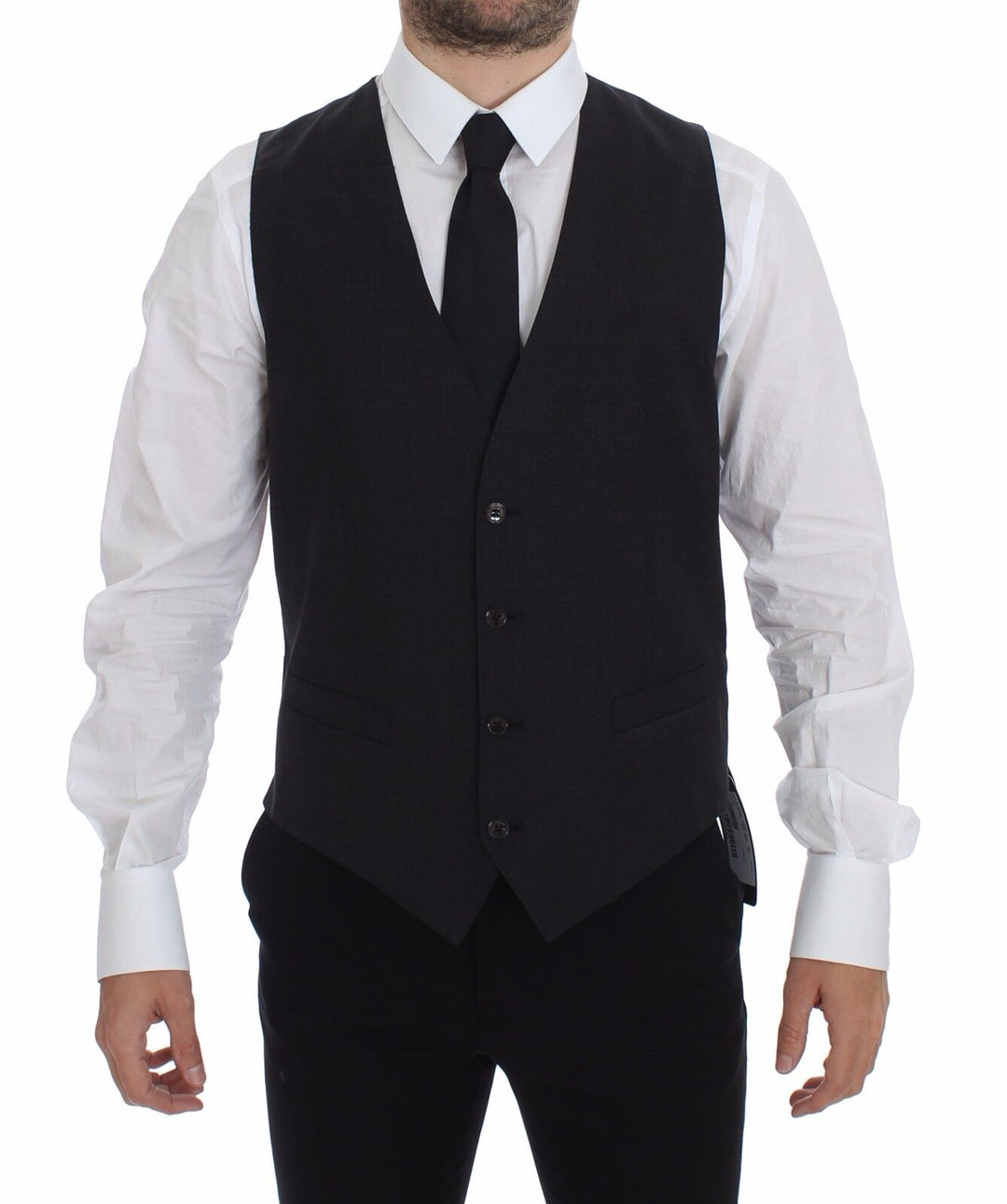 Dolce &amp; Gabbana Sample Sale Dolce &amp; Gabbana Gray Slim Fit Button Front Dress Formal Vest - | Designer outlet