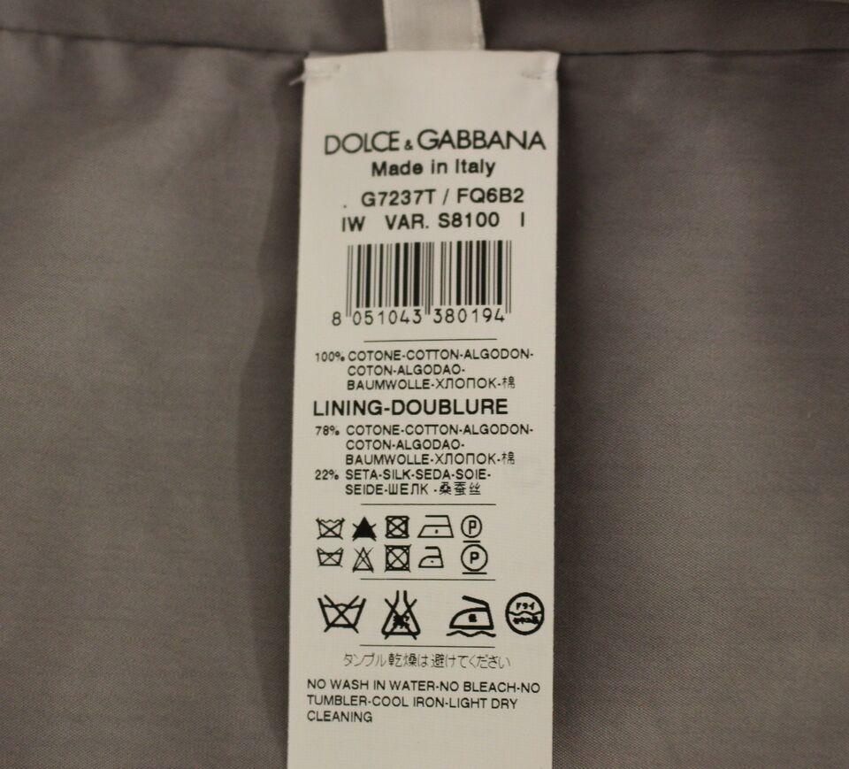 Dolce &amp; Gabbana Sample Sale Dolce &amp; Gabbana Gray Cotton Slim Fit Button Front Dress Vest - | Designer outlet