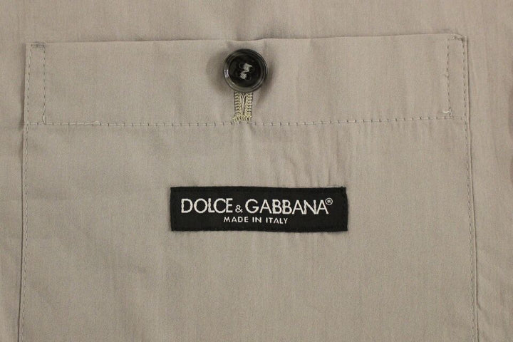 Dolce &amp; Gabbana Sample Sale Dolce &amp; Gabbana Gray Cotton Slim Fit Button Front Dress Vest - | Designer outlet
