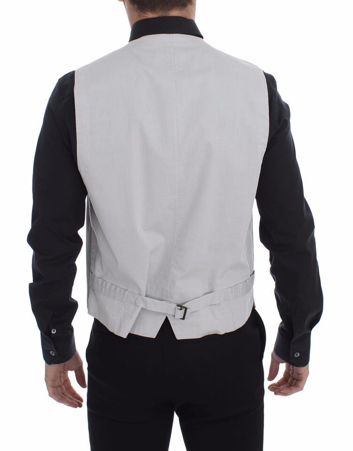 Dolce & Gabbana Beige Cotton Silk Blend Dress Vest Blazer by Dolce & Gabbana outlet now on sale