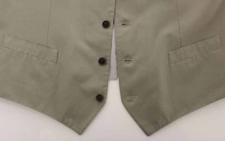 Dolce & Gabbana Beige Cotton Silk Blend Dress Vest Blazer by Dolce & Gabbana outlet now on sale