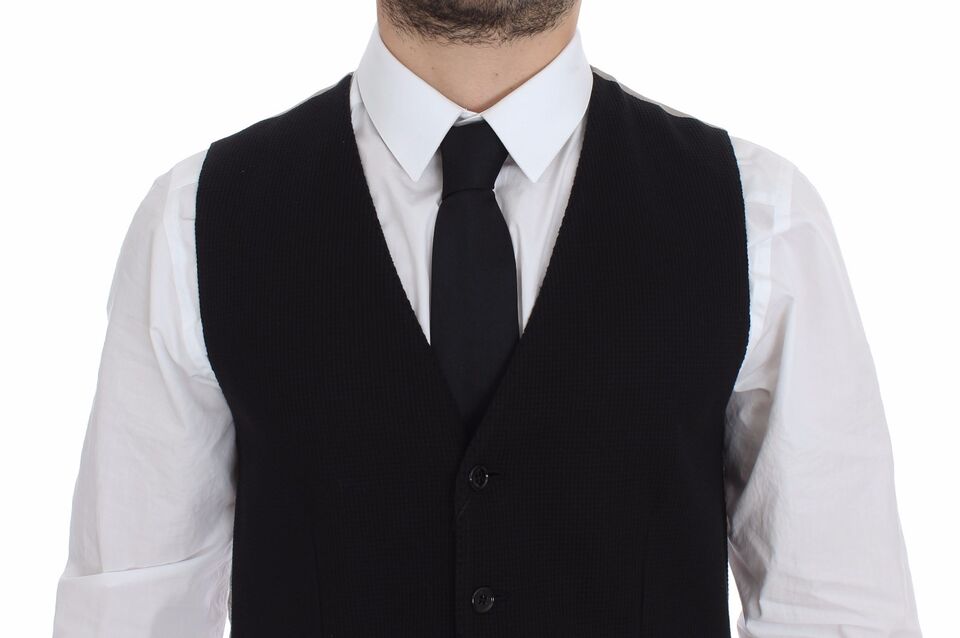 Dolce &amp; Gabbana Sample Sale Dolce &amp; Gabbana Black Cotton Dress Vest Blazer Jacket - | Designer outlet