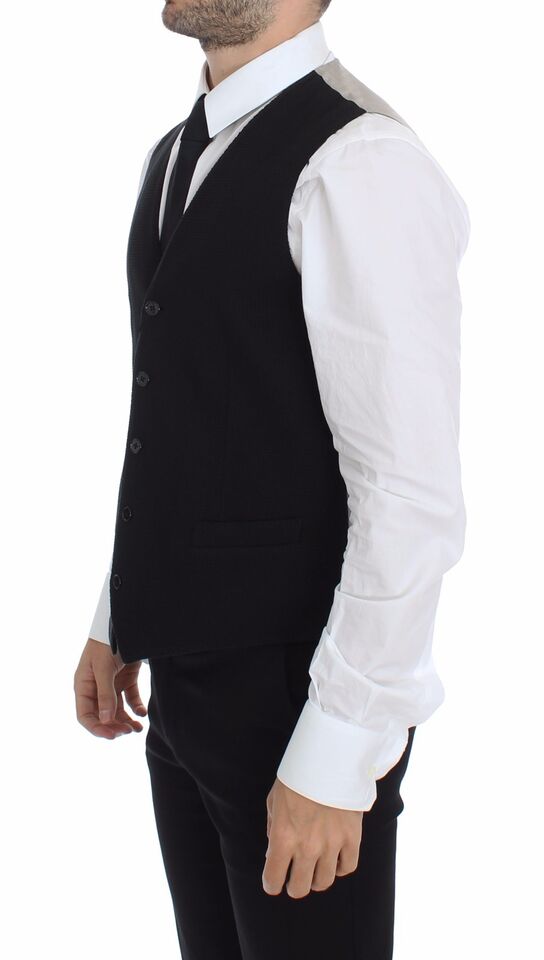 Dolce &amp; Gabbana Sample Sale Dolce &amp; Gabbana Black Cotton Dress Vest Blazer Jacket - | Designer outlet