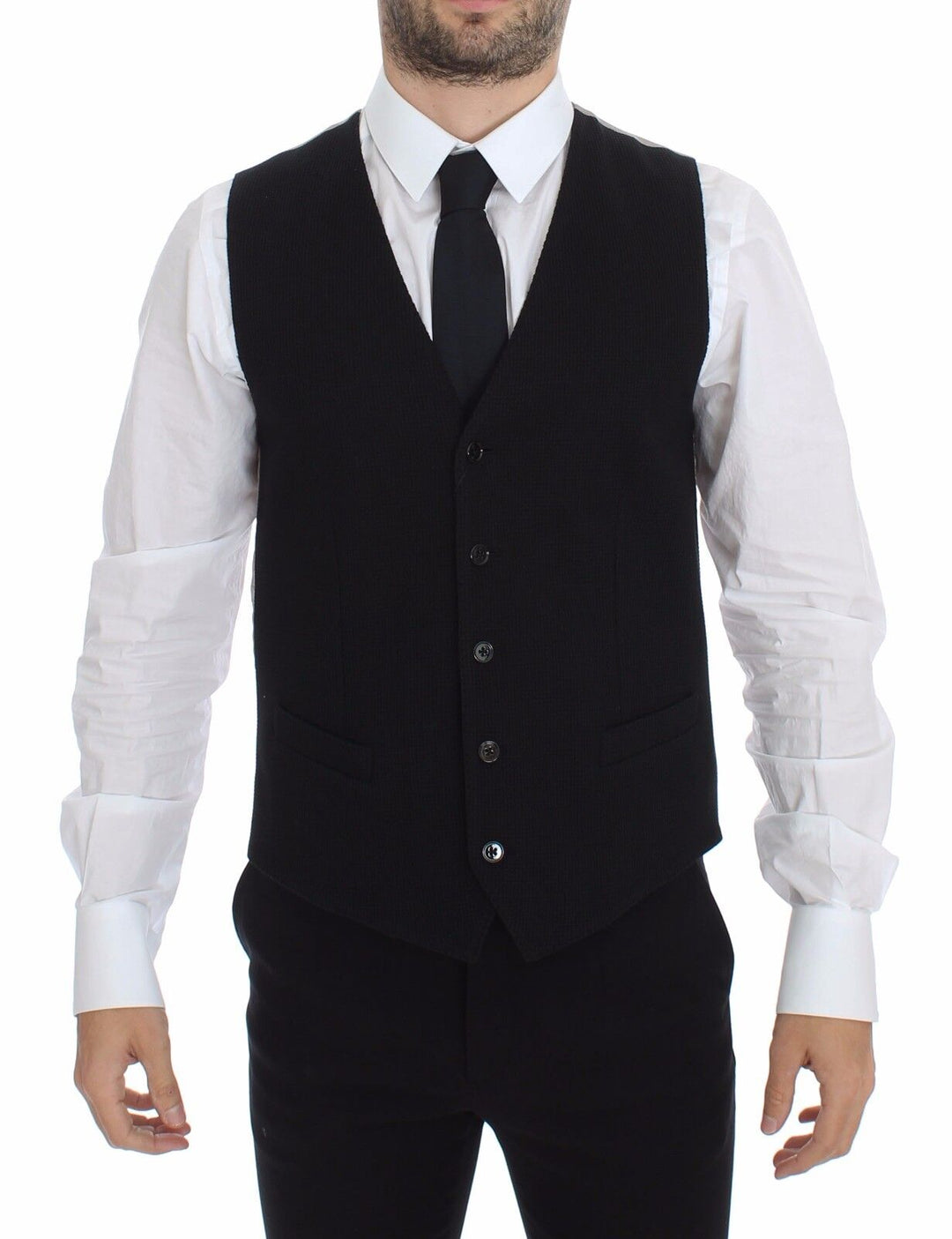 Dolce &amp; Gabbana Sample Sale Dolce &amp; Gabbana Black Cotton Dress Vest Blazer Jacket - | Designer outlet