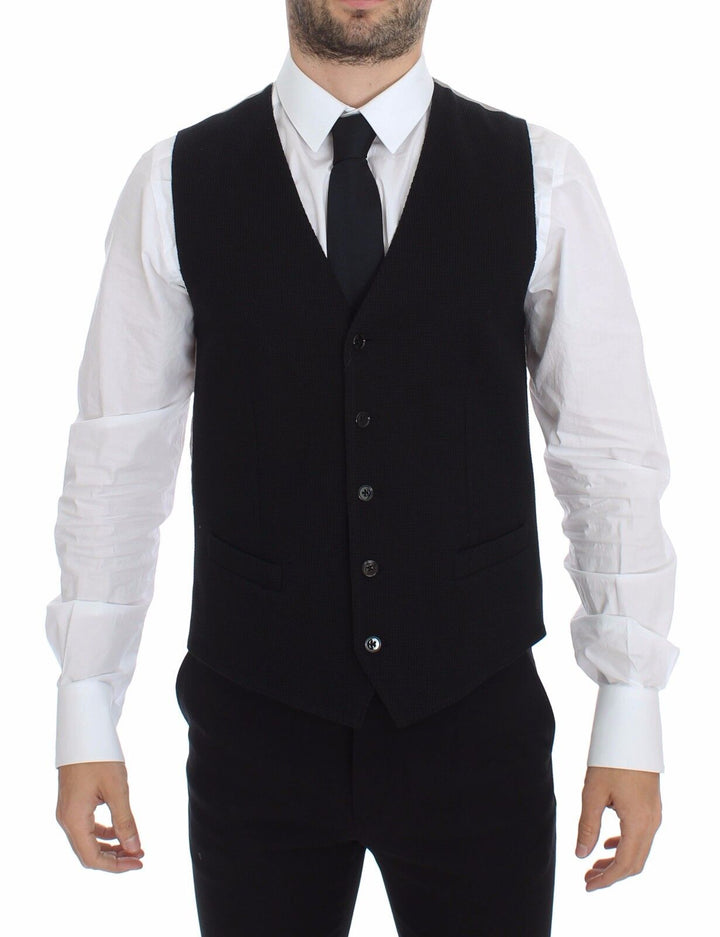 Dolce &amp; Gabbana Sample Sale Dolce &amp; Gabbana Black Cotton Dress Vest Blazer Jacket - | Designer outlet