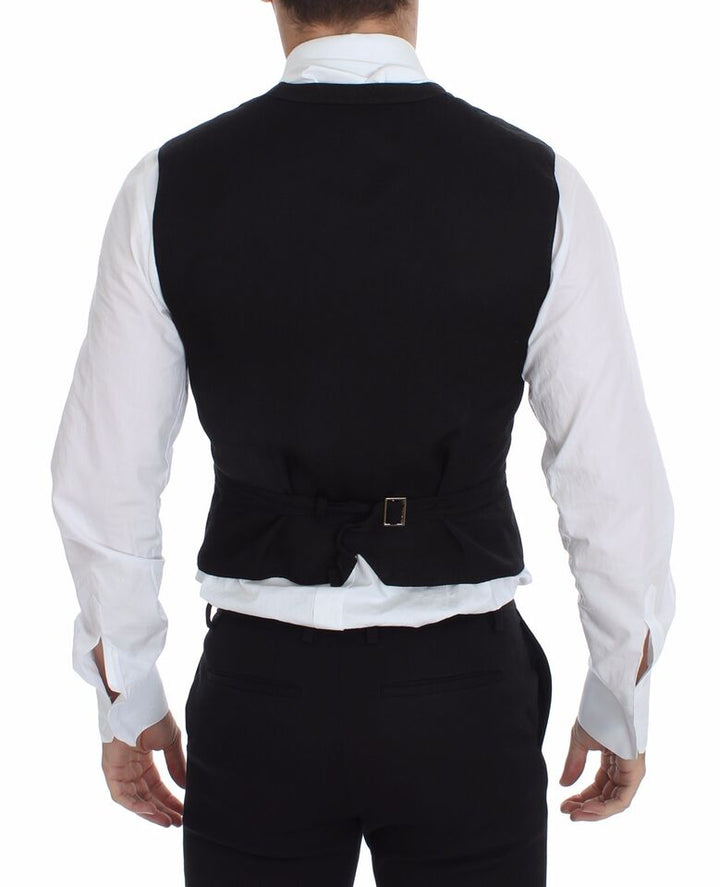 Dolce &amp; Gabbana Black Flax Cotton Dress Vest Blazer by Dolce &amp; Gabbana outlet now on sale